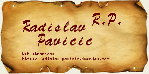 Radislav Pavičić vizit kartica